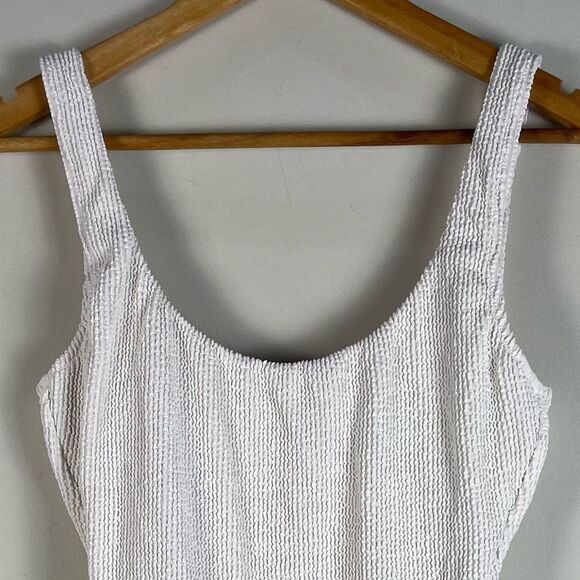 J Crew Scrunchie Classic Scoopneck One Piece Swimsuit size 4 NEW White - Picture 4 of 12